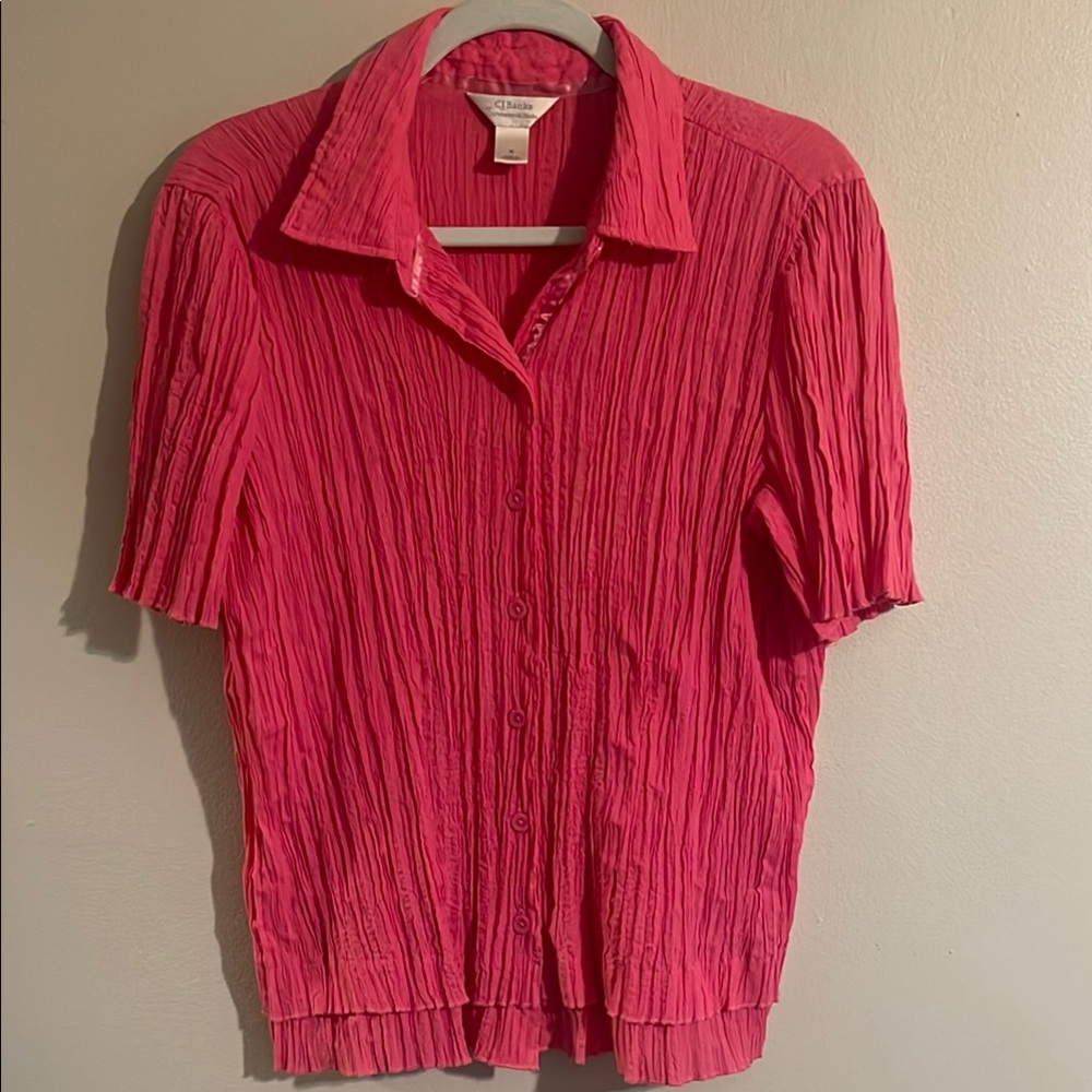 CJ Banks Pink Button Down Shirt